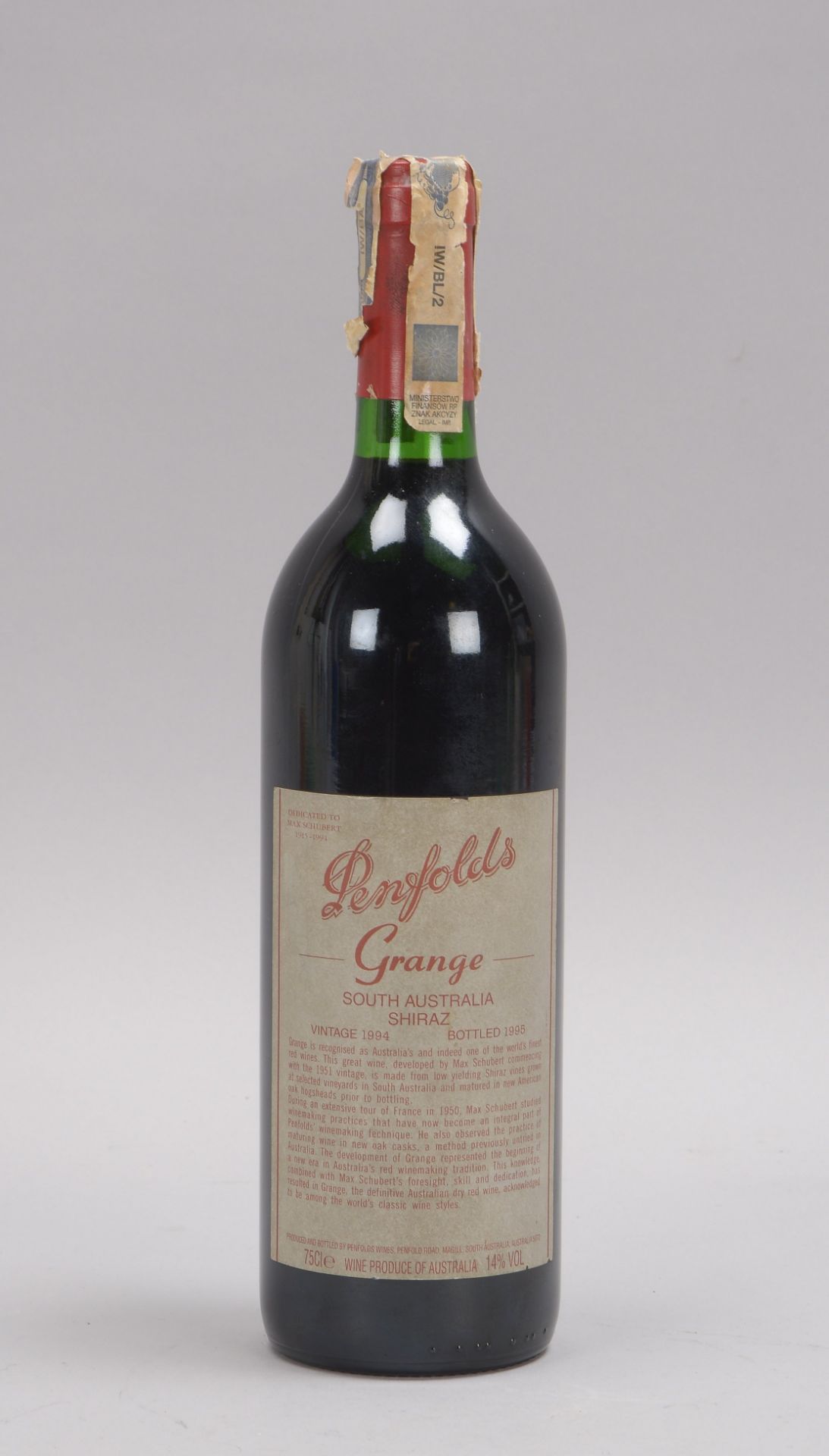 Penfolds Grange (South Australia), Vintage Shiraz, 1994, Flasche 0,75 l, F&uuml;llstand &#039;Top Sh