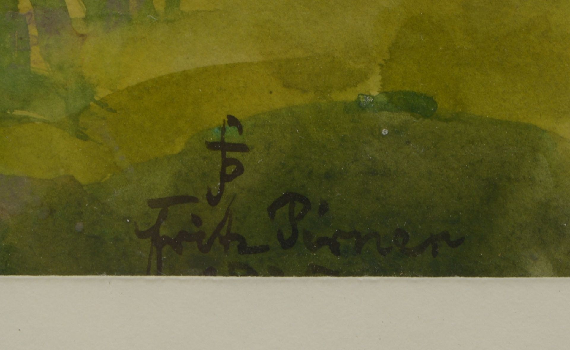 Pirner, Fritz, &#039;Sonnige Waldlandschaft mit Bachlauf&#039;, Aquarell, unten re. sign. - Image 2 of 2