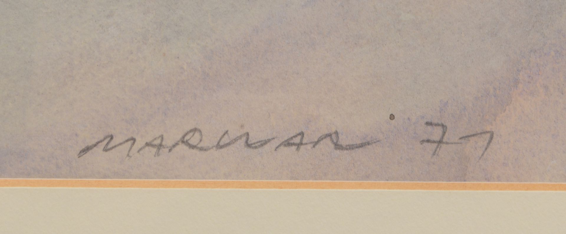 Marwan, &#039;Kopf&#039;, Aquarell, unten re. bleisign./dat. (19)&#039;71&#039;, unter PP hinter Gla - Image 2 of 2