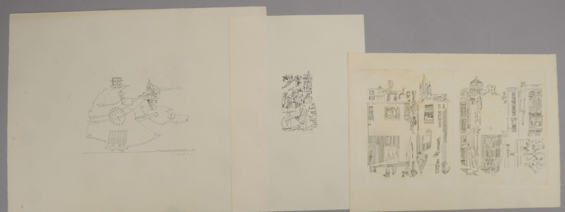 3 Lithografien (Ed. Griffelkunst), sign., unger.: Thomkins, A., und Rohse, O.