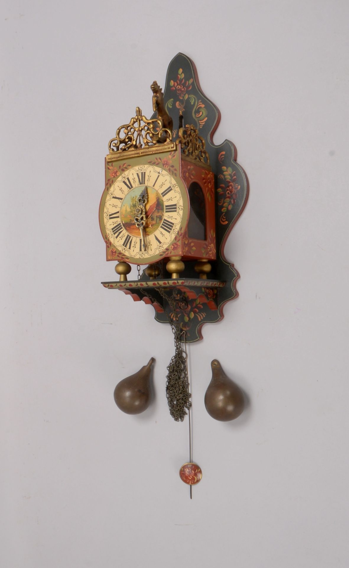 J. Warmink Uhrenfabrik, Stuhluhr, &#039;Wuba&#039;, Eichengeh&auml;use, mit Pendel/Gewichten