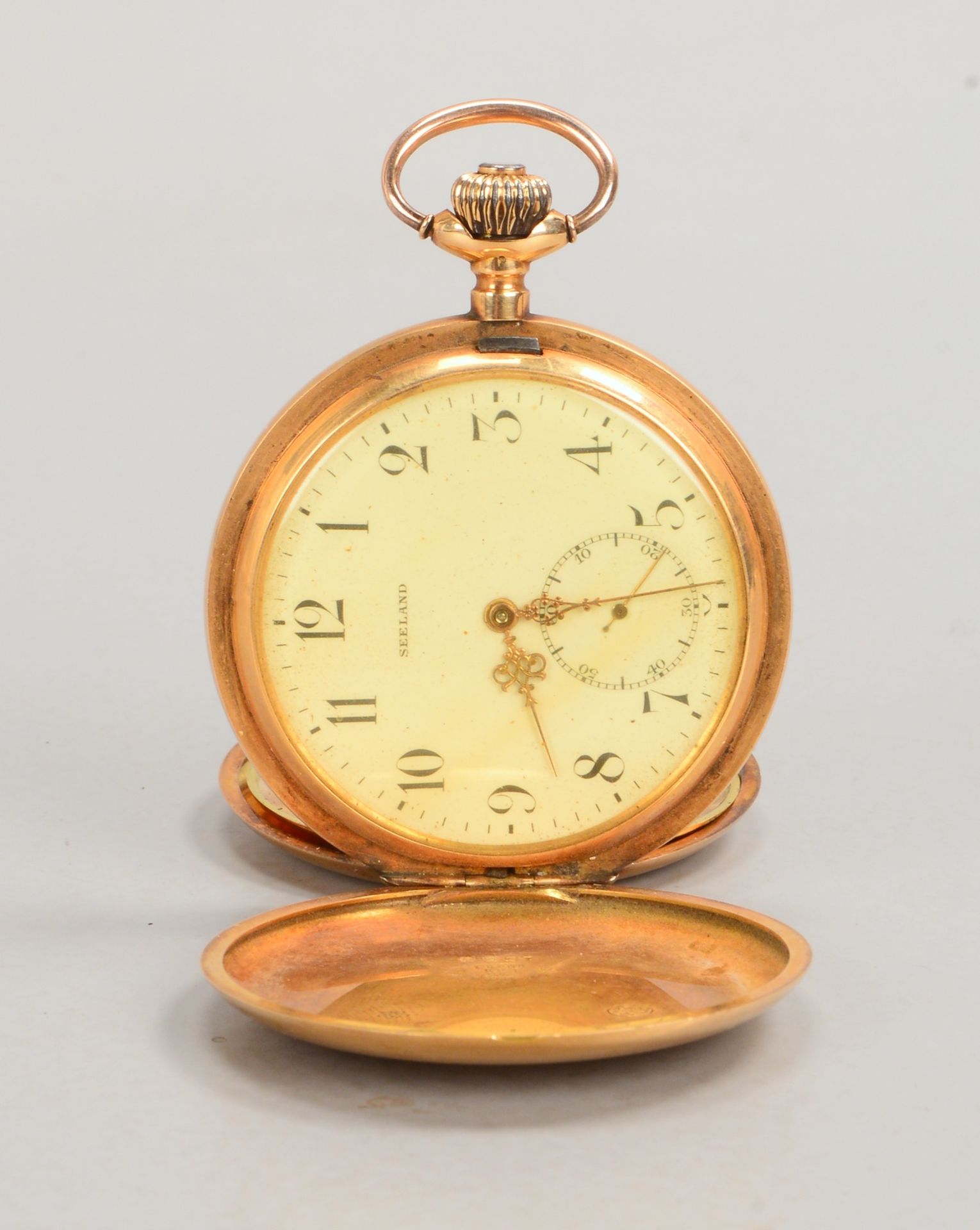 Herrentaschenuhr, &#039;Seeland Watch Co. S.A.&#039;, Sprungdeckel, 3 Deckel 585 Gold - Image 3 of 4