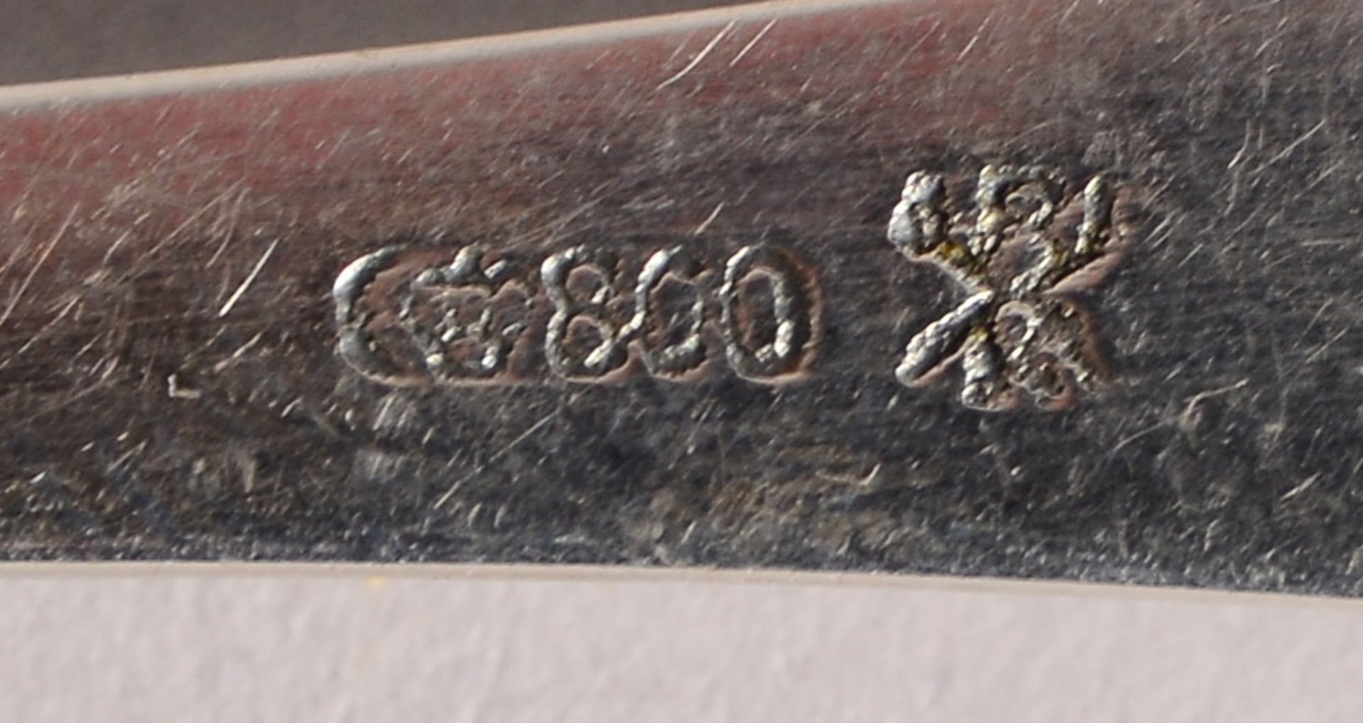 Fischbesteck, 800 Silber (mit Manufakturmarke), für 6 Pers.; Gewicht 535 g - Bild 2 aus 2
