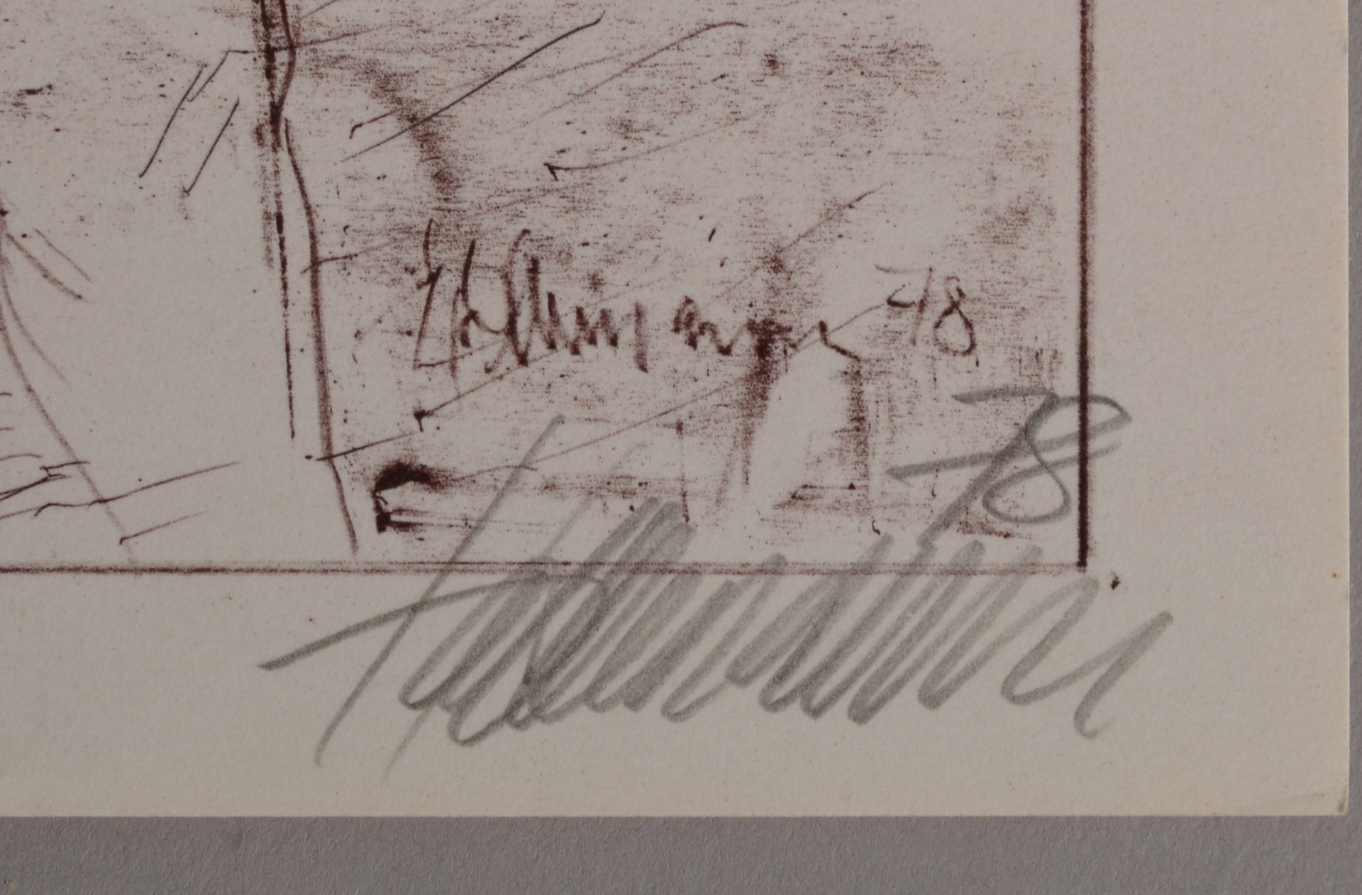 Hollemann, Bernhard, 23x Grafiken/meist sign., Mappe mit Zeichnungen, u.a. - Bild 2 aus 2