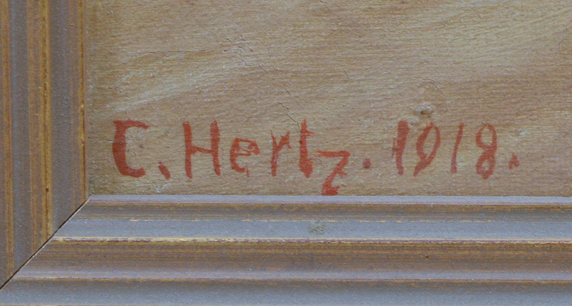 Hertz, Carl (*1879), &#039;Trabrennen&#039;, &Ouml;l/Lw, unten li. sign./dat. &#039;1918&#039;; Bild - Image 2 of 3