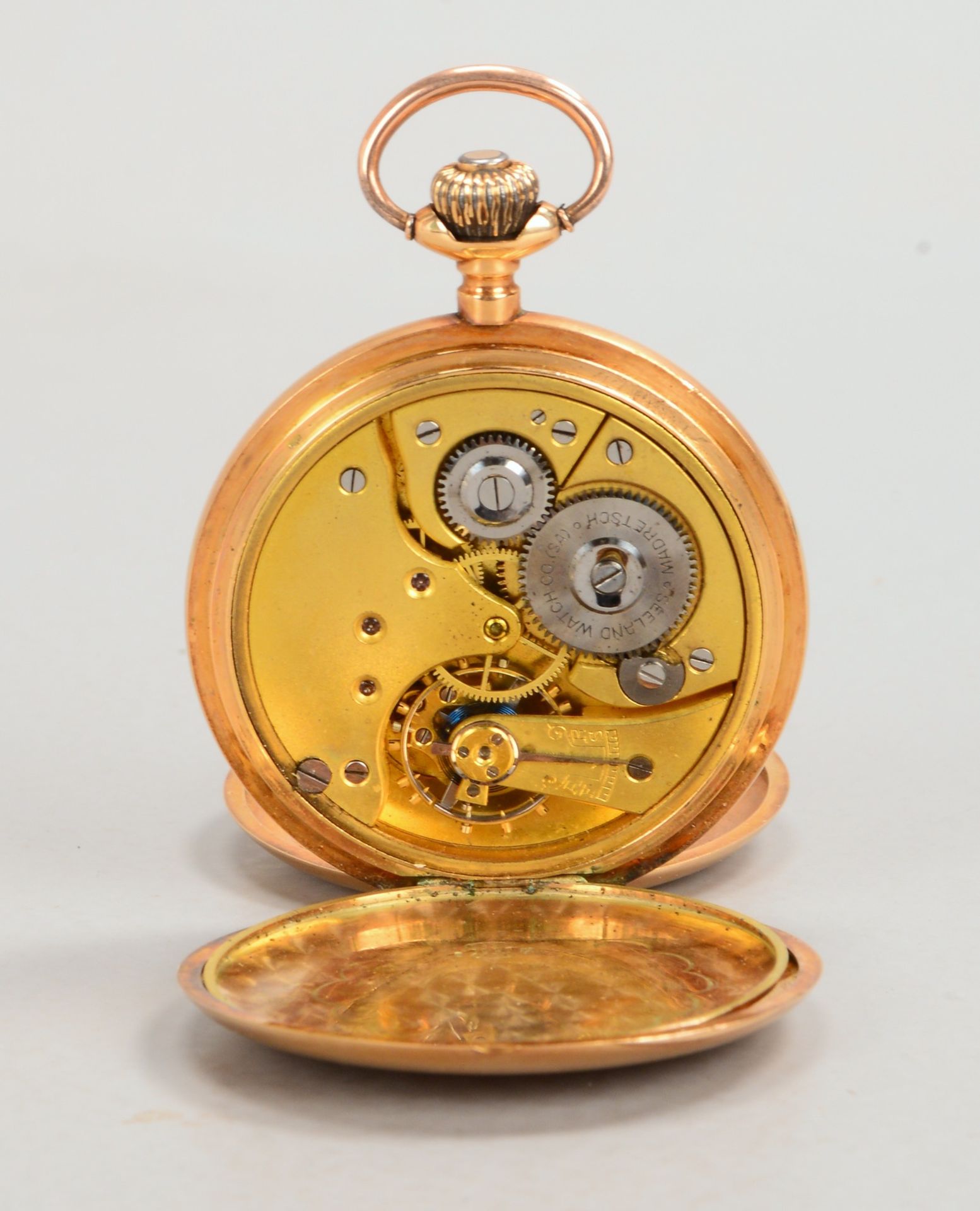 Herrentaschenuhr, &#039;Seeland Watch Co. S.A.&#039;, Sprungdeckel, 3 Deckel 585 Gold - Image 2 of 4
