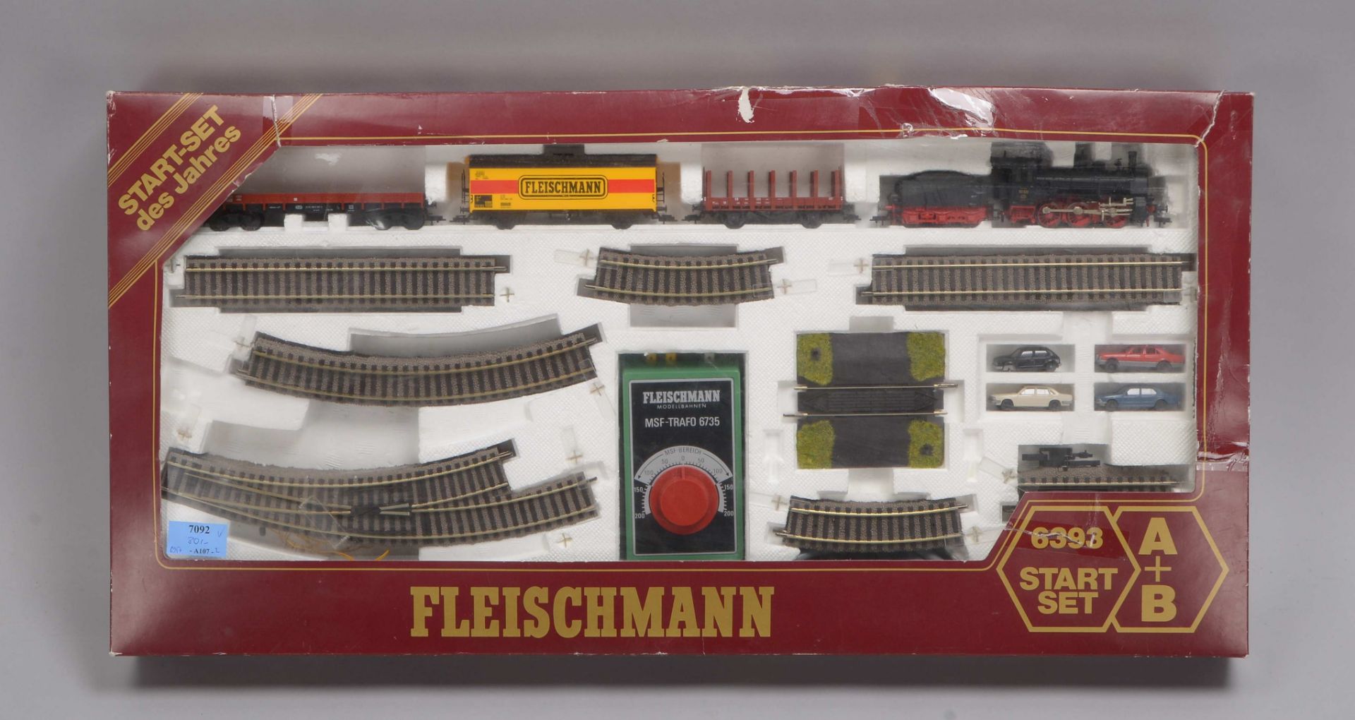 Modelleisenbahn-Konvolut (Spur H0): Fleischmann-Starterset '6393': Dampflok u.m. - Bild 2 aus 2