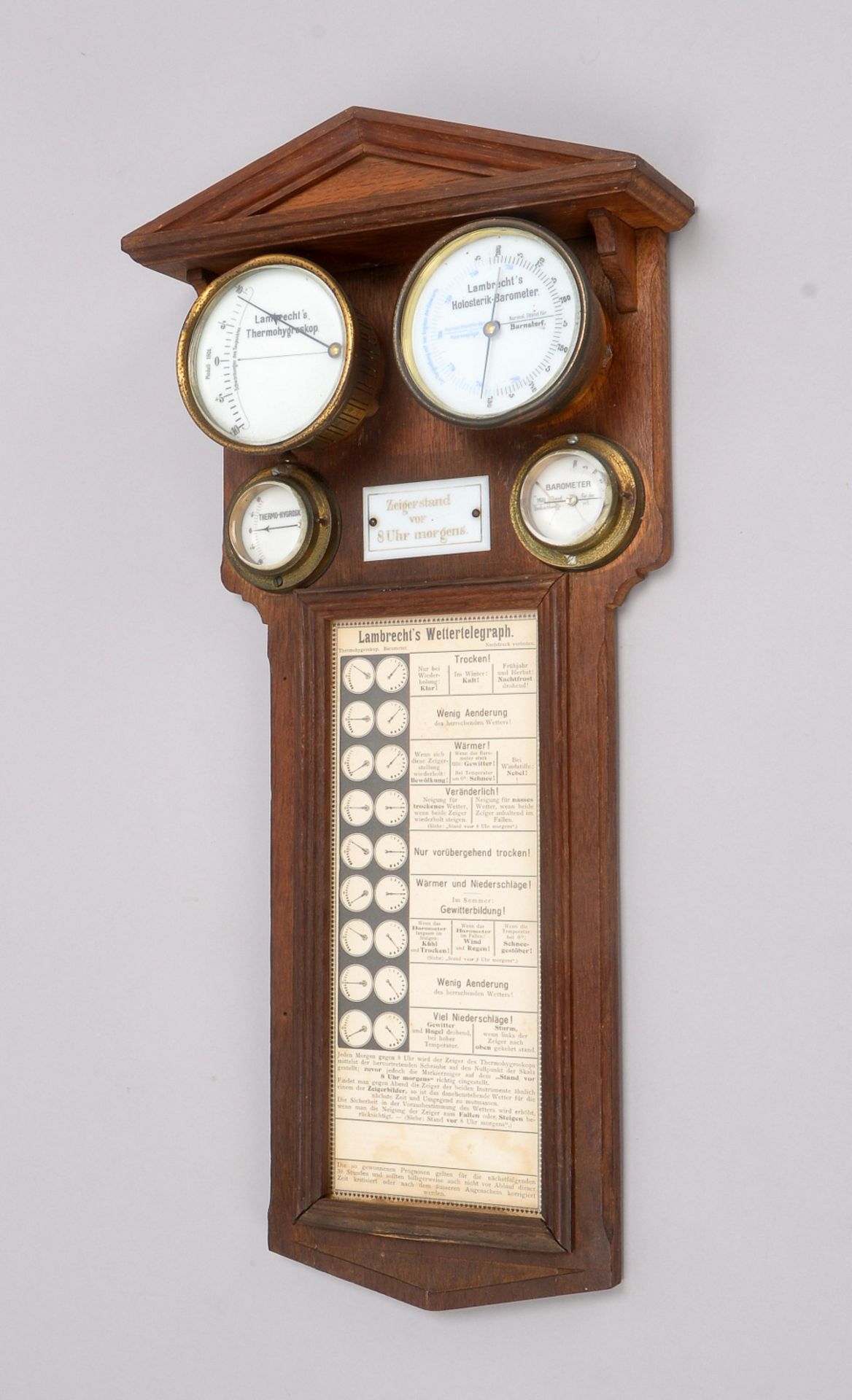 Lambrecht/G&ouml;ttingen (um 1880), Wettertelegraf, mit Barometeranzeige