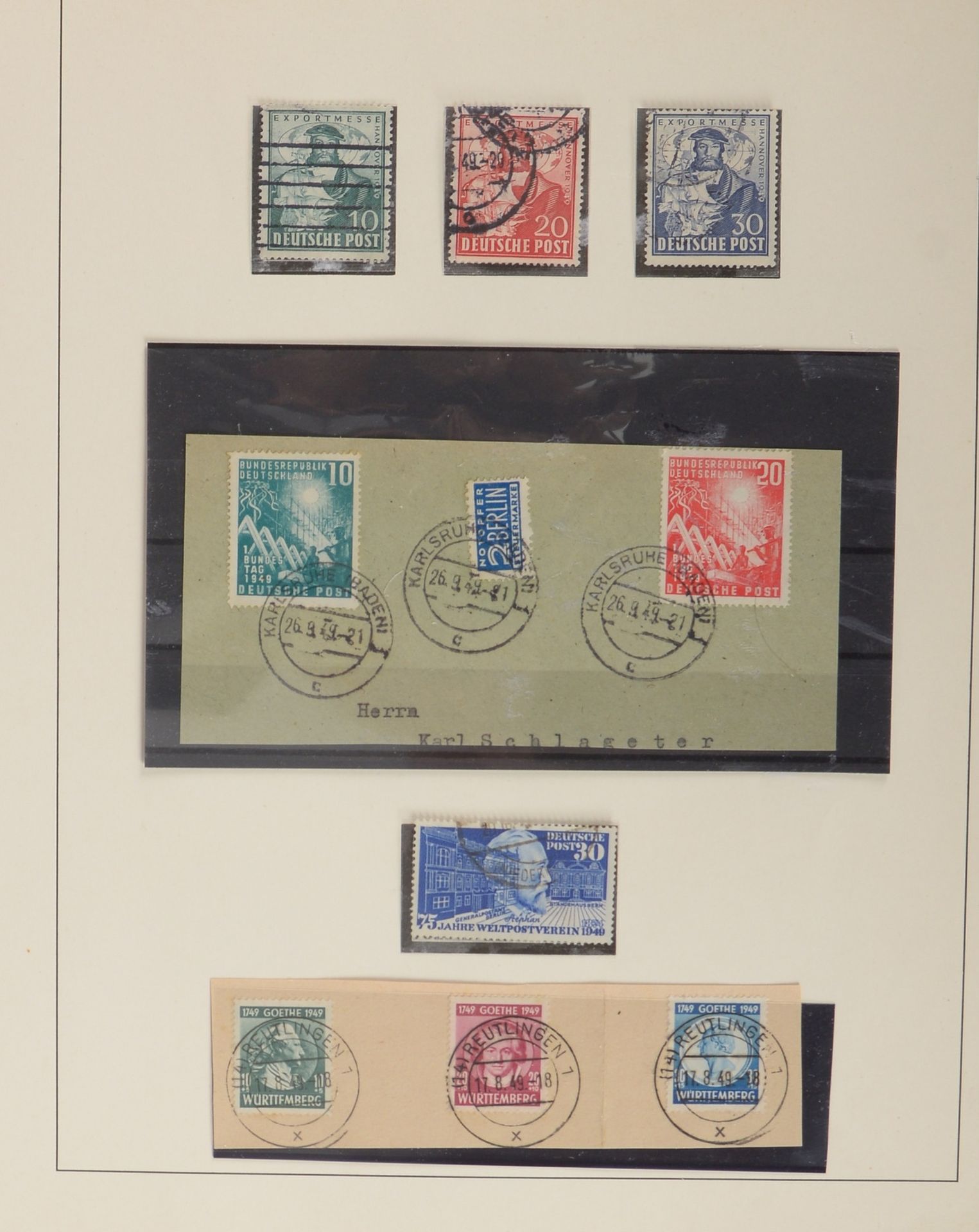 Briefmarkensammlung, &#039;BRD&#039; 1949 - 1969: fast komplett mit gesuchten Werten
