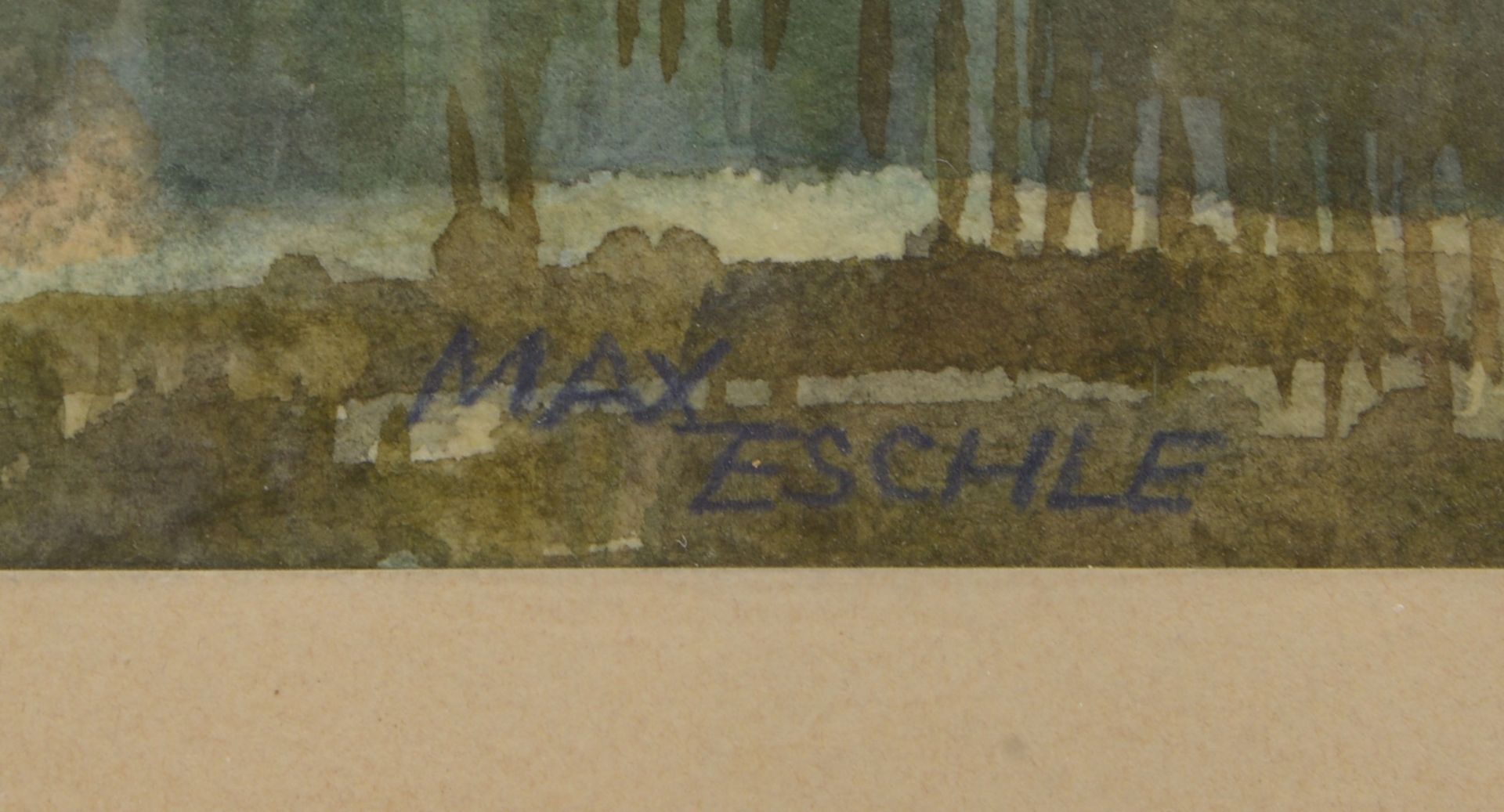 Eschle, Max, &#039;Alpenlandschaft mit Gebirgssee&#039;, Aquarell, sign., unter PP hinter Glas - Image 2 of 2