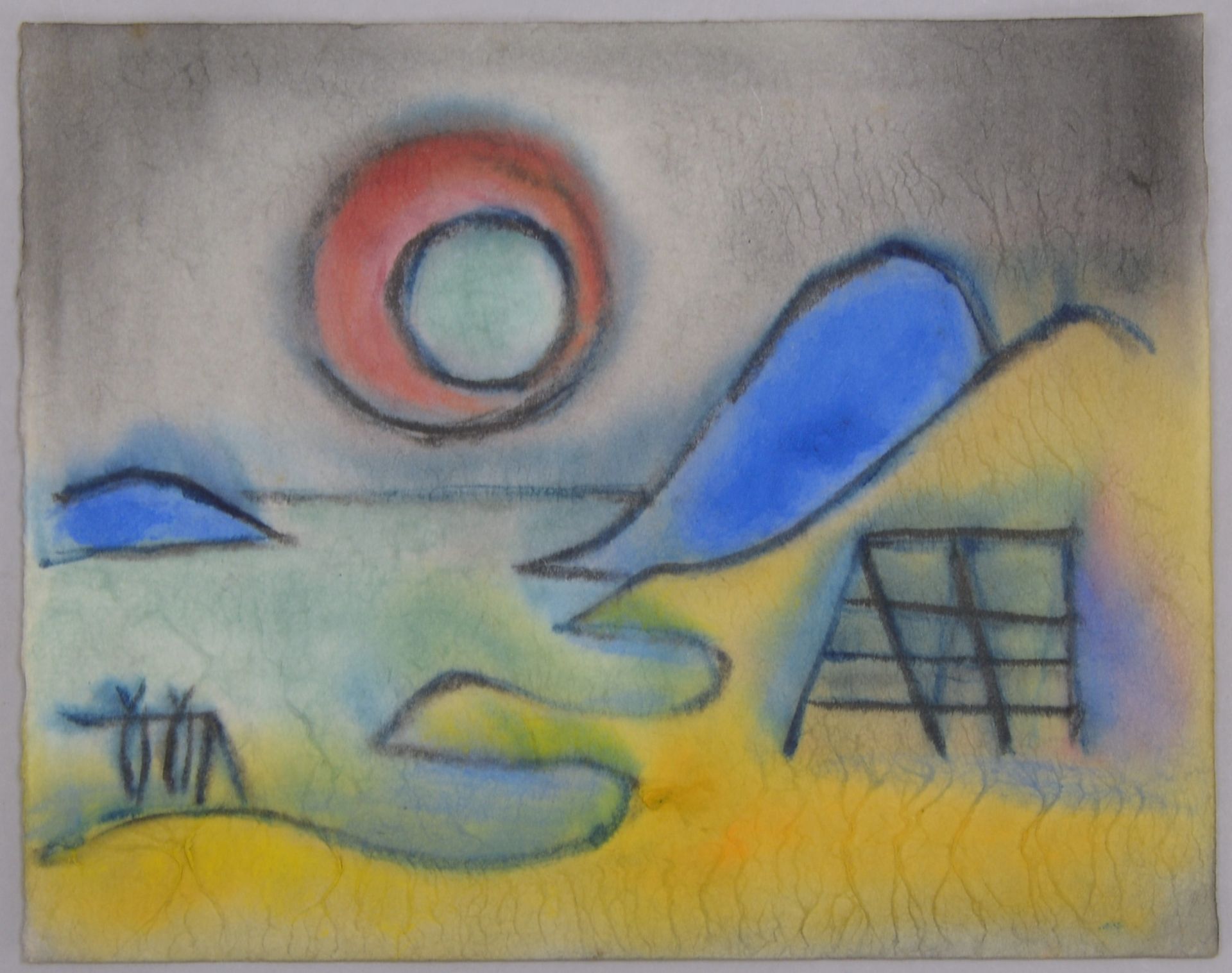 Hagemann, Gustav (zugeschr.): &#039;Expressionist. nord. Landschaft&#039;, Aquarell