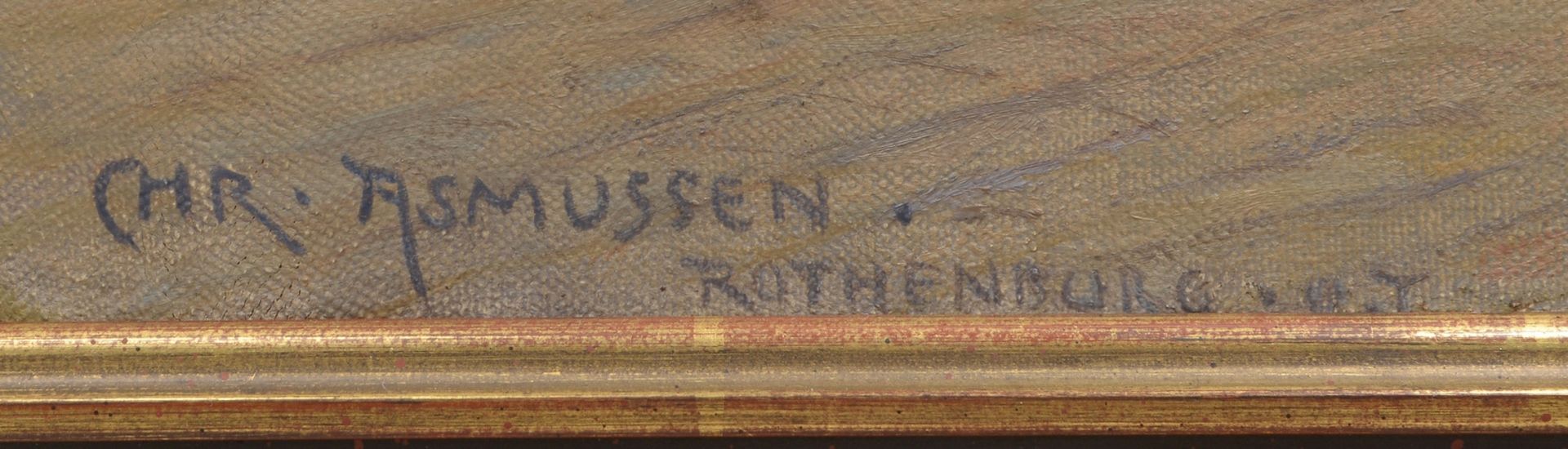 Asmussen, Christian, &#039;Am Hofbrunnen Rothenburg&#039;, &Ouml;l/Lw, unten li. sign./ortsbez. - Image 2 of 2