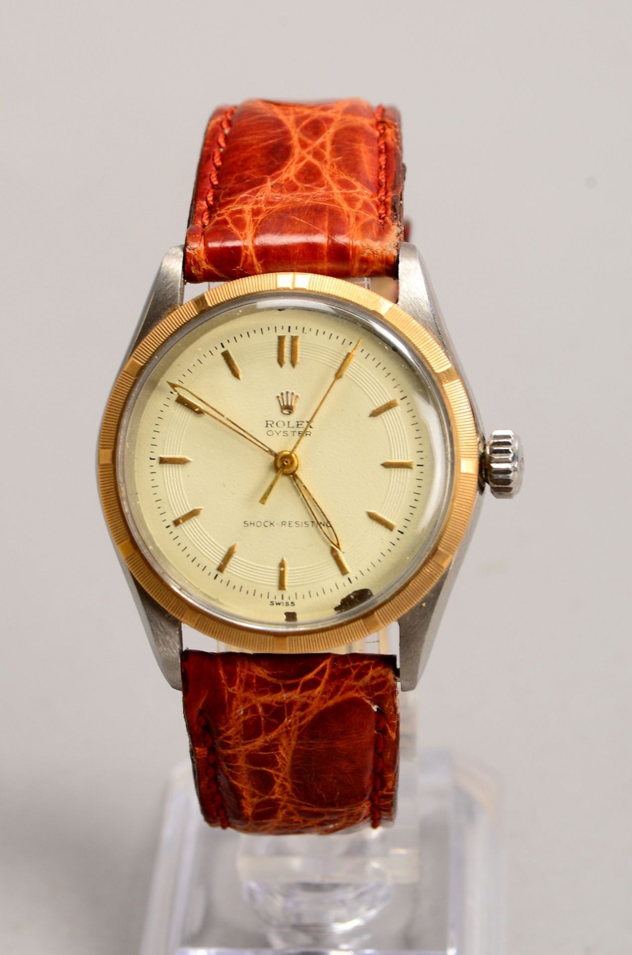 HAU (um 1950), Rolex Oyster &#039;Shock Resisting&#039;, Stahl-/Goldgeh&auml;use, Handaufzug