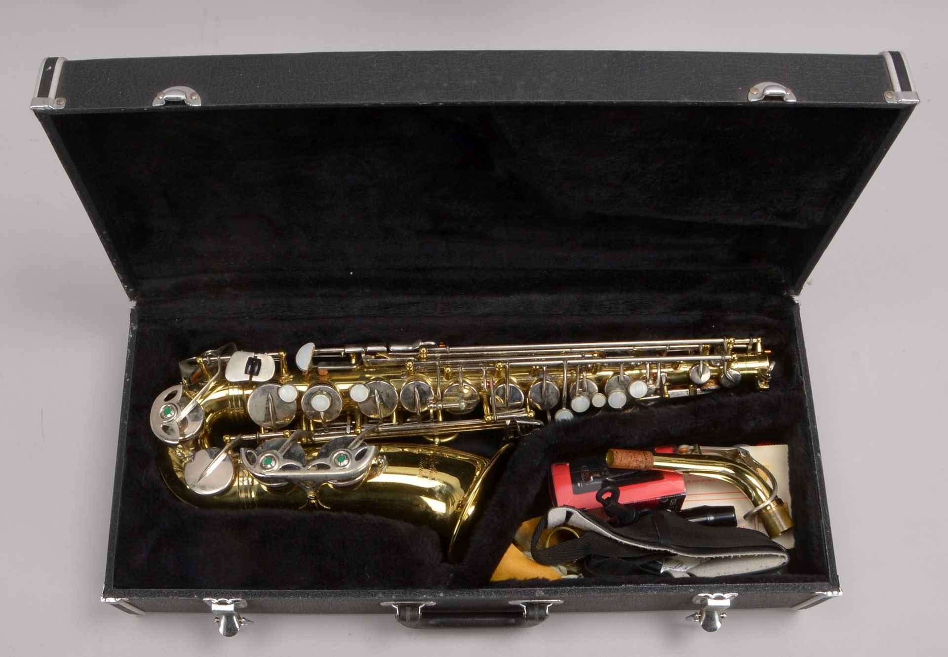 Saxofon, Roland Meinl, 2x Mundstücke 'Henri Selmer/Paris' - im orig. Karton - Bild 2 aus 3