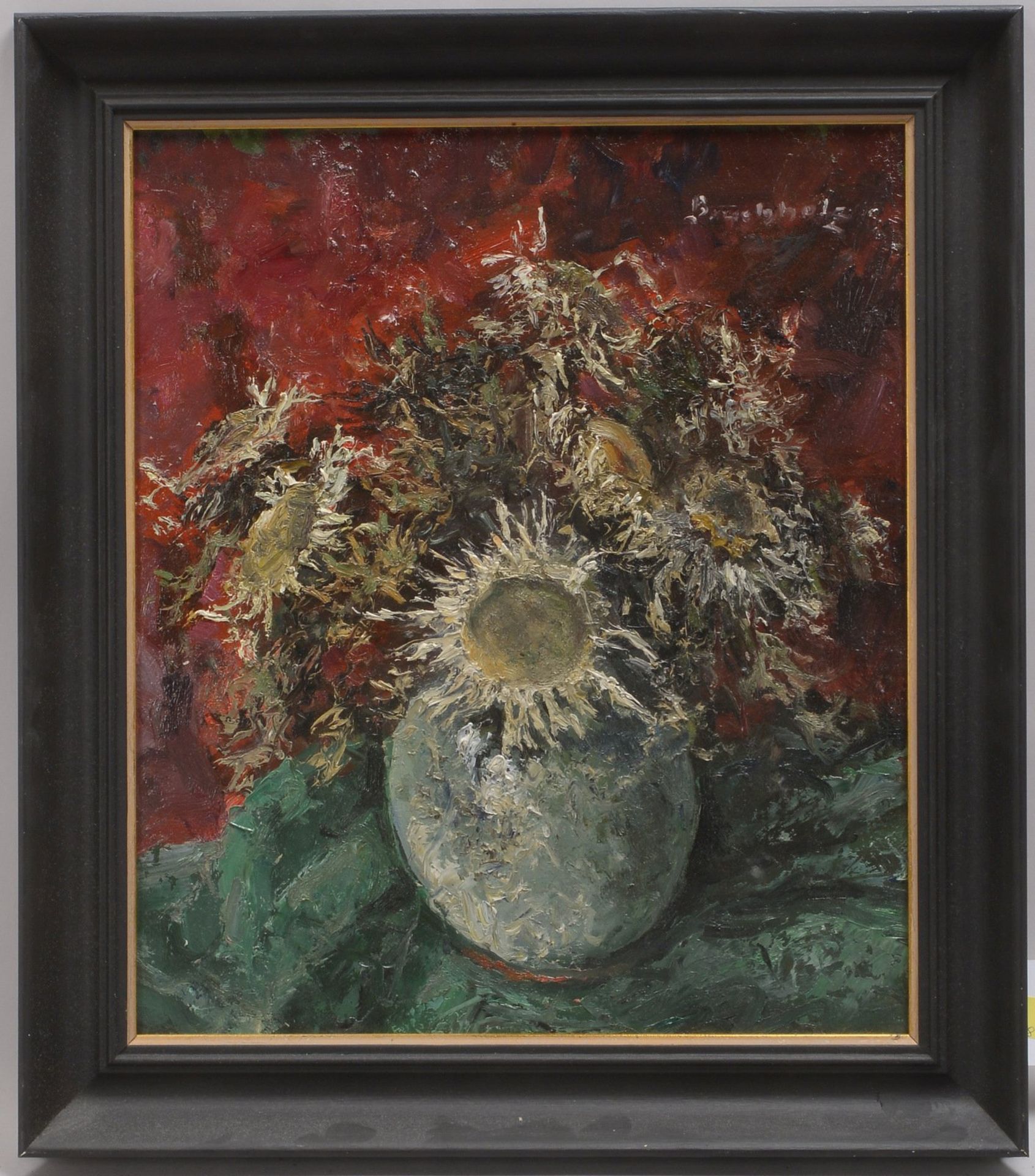 Buchholz, Fritz, 'Blumenstillleben mit Astern', Öl auf Holz; Maße 50 x 42 cm