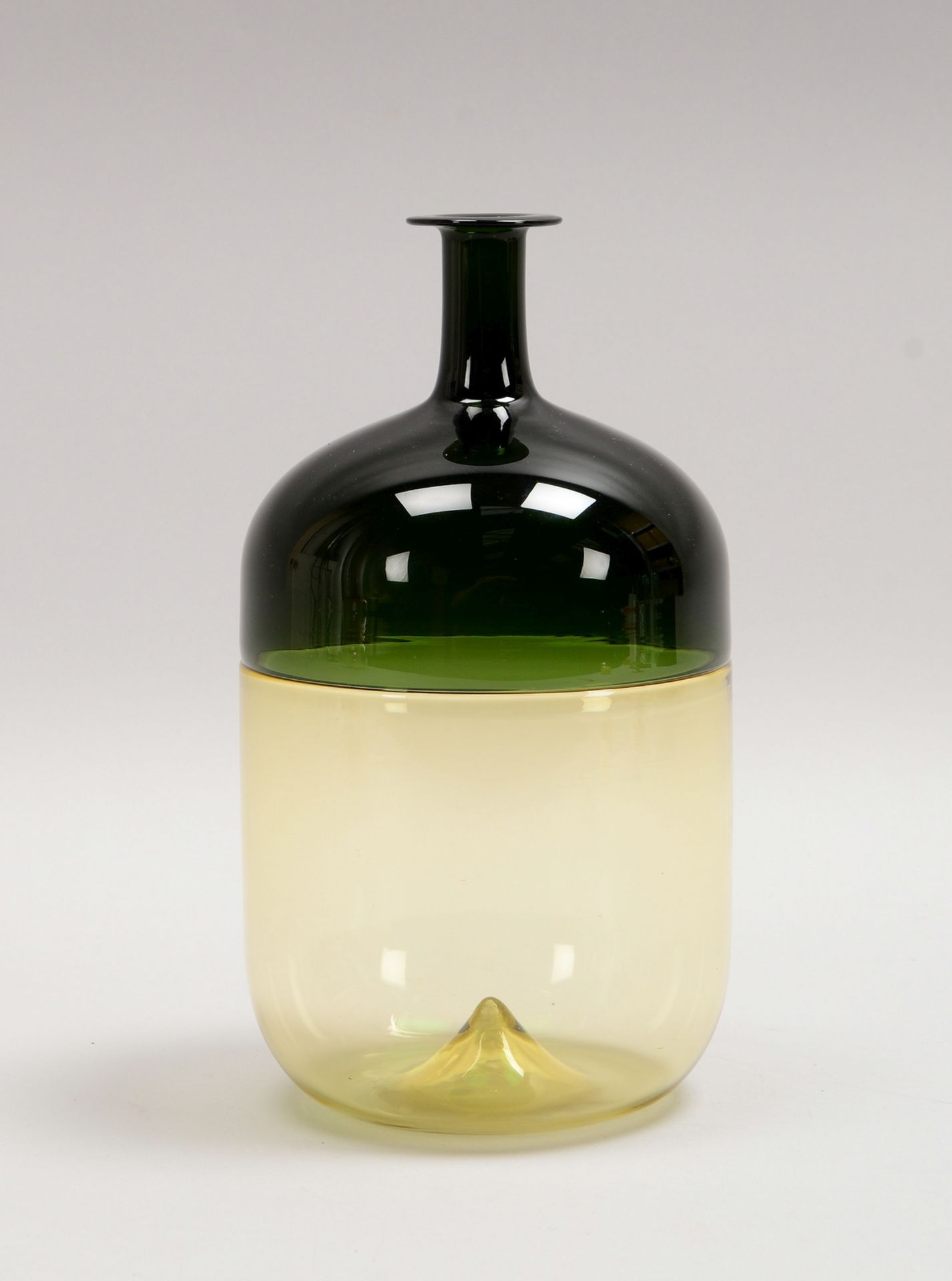 Venini/Murano, Vase, 2-farb. Glas in Incalmo-Technik, Entw. T. Wirkkala, Gravur/Signet