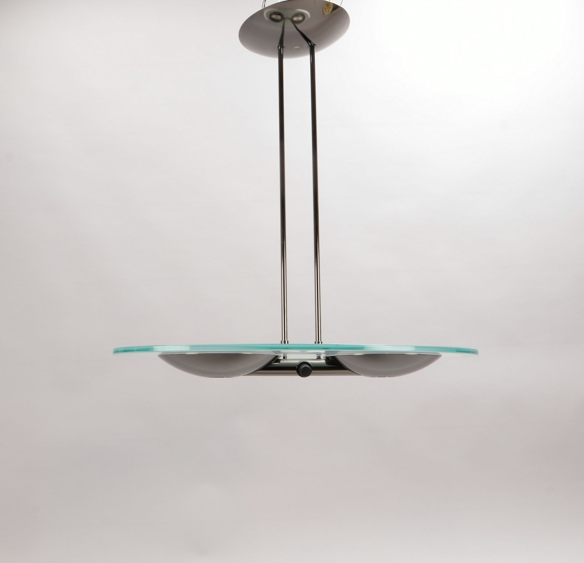 Estiluz, Designer-Deckenlampe, 2-fl., ovale Glasscheibe/z.T. mattiert, verstellbar