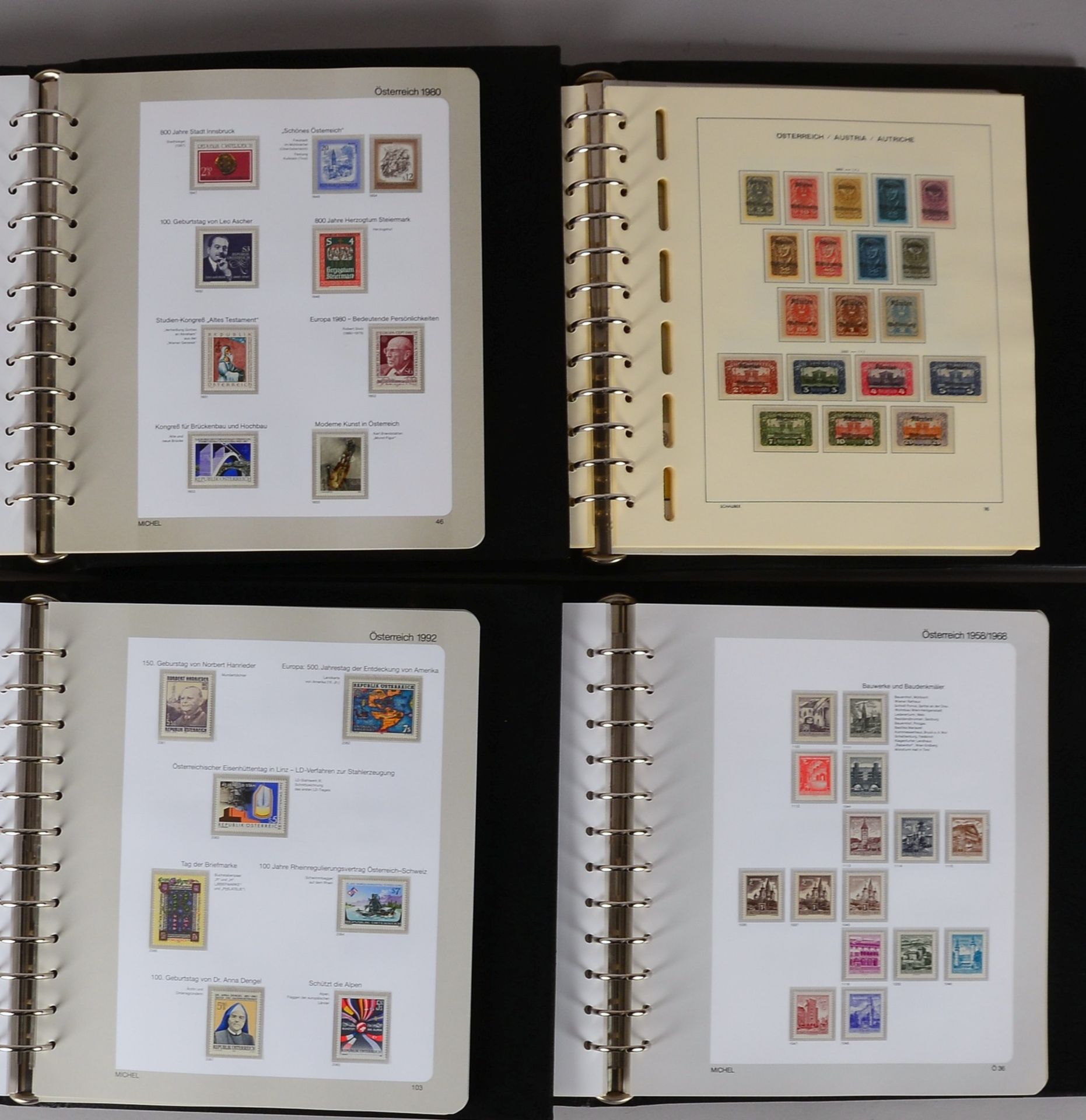 Briefmarken, 'Österreich', ab 1908 - 1998: überw. postfrisch; in 4x Schaubek-Alben - Bild 2 aus 3