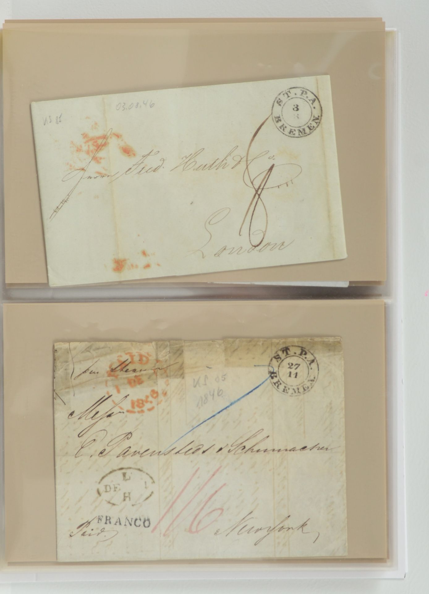 Sammlung vorphilatelistischer Briefe, ca. 1807 - 1867: Bremer Post&auml;mter, 32 Originalbriefe - Image 3 of 4