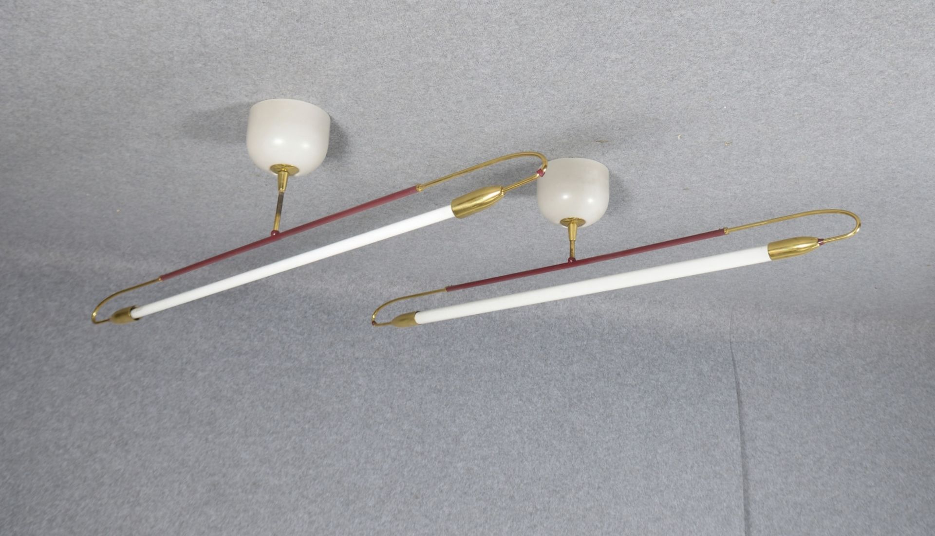 2 Deckenlampen (Art d&eacute;co, 1950er Jahre), Gebr&uuml;der Kaiser &amp; Co.