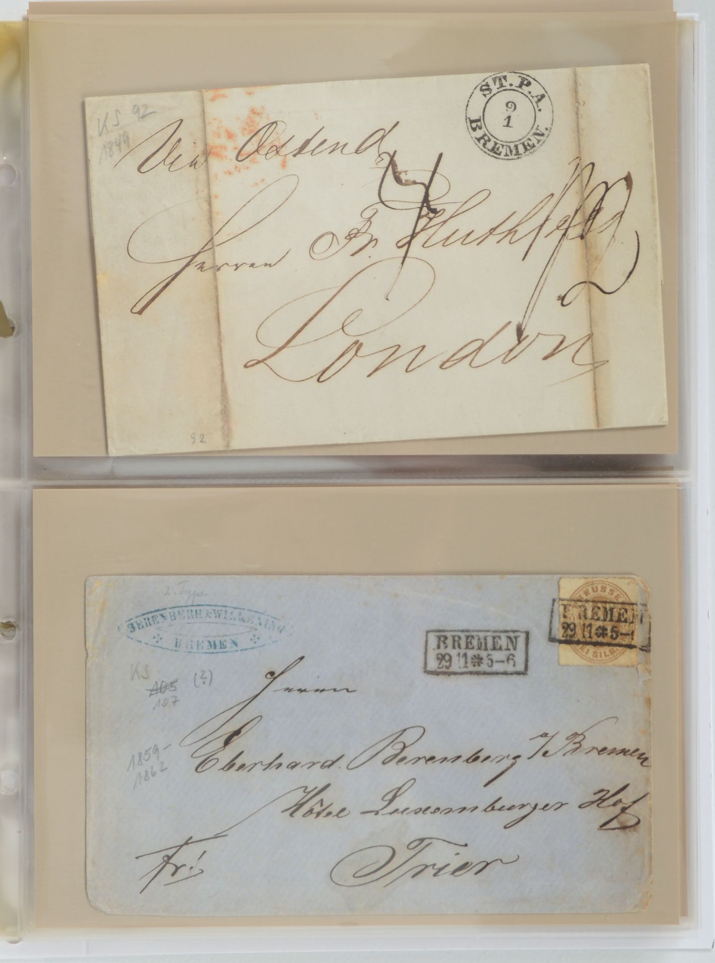 Sammlung vorphilatelistischer Briefe, ca. 1807 - 1867: Bremer Post&auml;mter, 32 Originalbriefe - Image 4 of 4