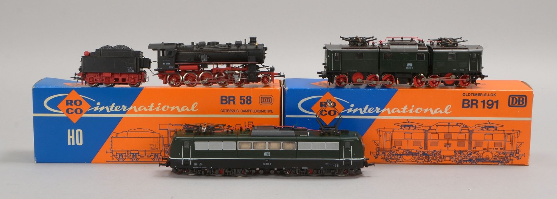 Modelleisenbahn-Sammlerkonvolut, &#039;H0&#039;: 1x &#039;BR 58&#039;, 1x &#039;BR 191&#039;, 1x &#0