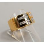 Juwelier Christ, Ring, 585 GG (gest.), mit 24x Brillanten/zusammen 0,20 ct, 'W-Si1'