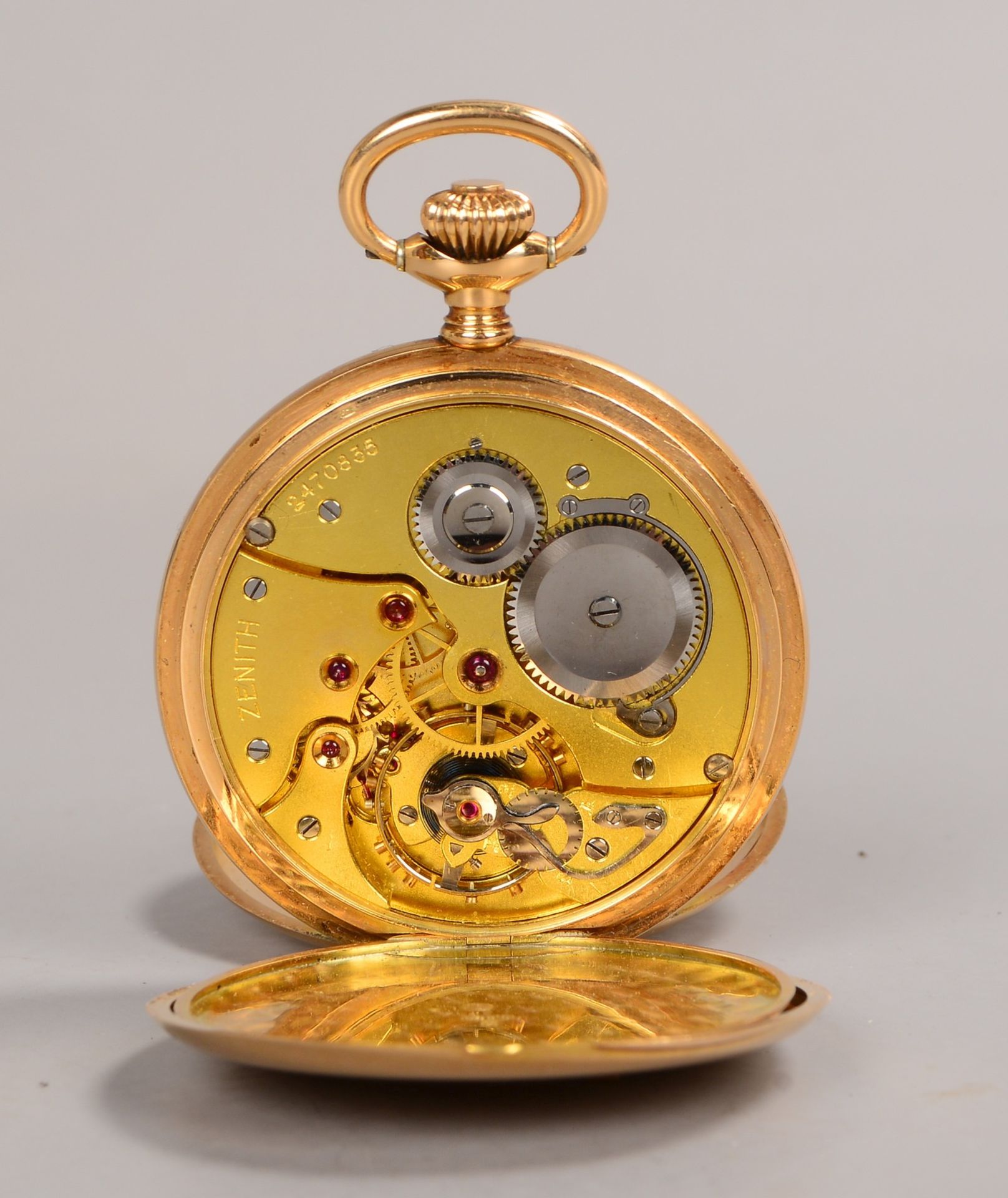 Ankerchronometer, Zenith, 14 kt GG-Savonette-Geh., Staubdeckel mit Medaillenspiegel - Image 2 of 2