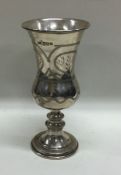 JUDAICA: A large and heavy fine silver Kiddush cup. Sheffield 1935. By Emile Viner. Approx. 88