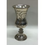 JUDAICA: A large and heavy fine silver Kiddush cup. Sheffield 1935. By Emile Viner. Approx. 88