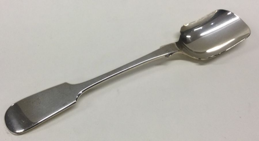 A fiddle pattern silver cheese scoop. Sheffield. A - Image 2 of 2