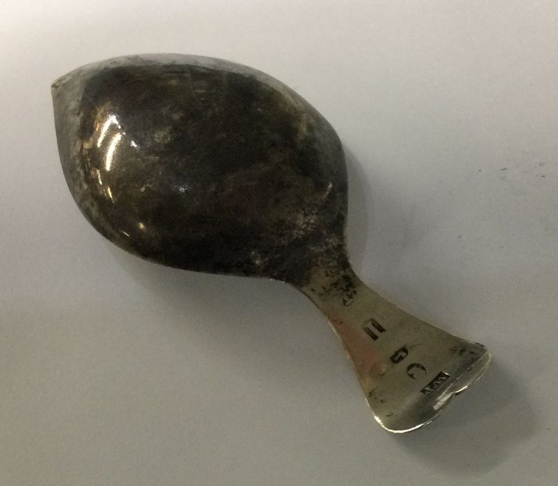 A George III heart shaped silver handled caddy spoon with bright cut bowl. Birmingham 1809. By - Image 2 of 2