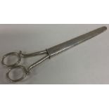 OF FARMING INTEREST: An unusual pair of silver handled sheep shearing scissors in silver case.