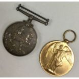 A pair of World War I war medals awarded to Gunner