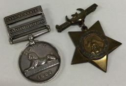 A pair of Egyptian war medals awarded to R Lintern