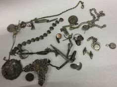 A box containing silver buckles etc. Approx. 180 g