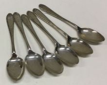 A set of six stylish silver coffee spoons. Sheffie