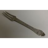 An early 17th Century English silver fork. Circa 1