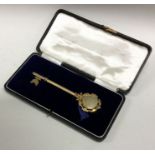 A cased silver gilt presentation key. London 1939. By WJD. Approx. 37 grams. Est. £120 - £150.