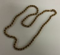 A 9 carat rope twist chain. Approx. 12 grams. Est.
