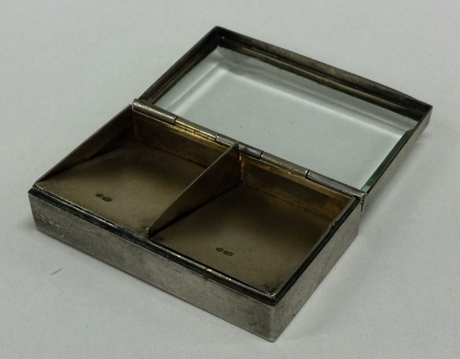 CHESTER: A Victorian silver mounted glass stamp case. 1894 By CS&FS. Approx. 32 grams. Est. £