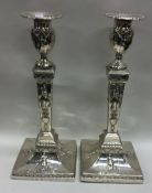 A pair of 18th Century Neoclassical Georgian silver candlesticks. Sheffield 1776. By Joseph Tibbits.
