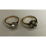 Two gold gem set rings. Approx. 5 grams. Est. £40