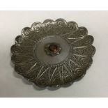 OF MILITARY INTEREST: A heavy silver filigree dish. Approx.133 grams. Est. £100 - £150.