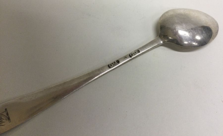 LIMERICK: An 18th Century silver spoon. Maker’s mark only. By Patrick Connell. Approx. 22 grams. - Image 2 of 2