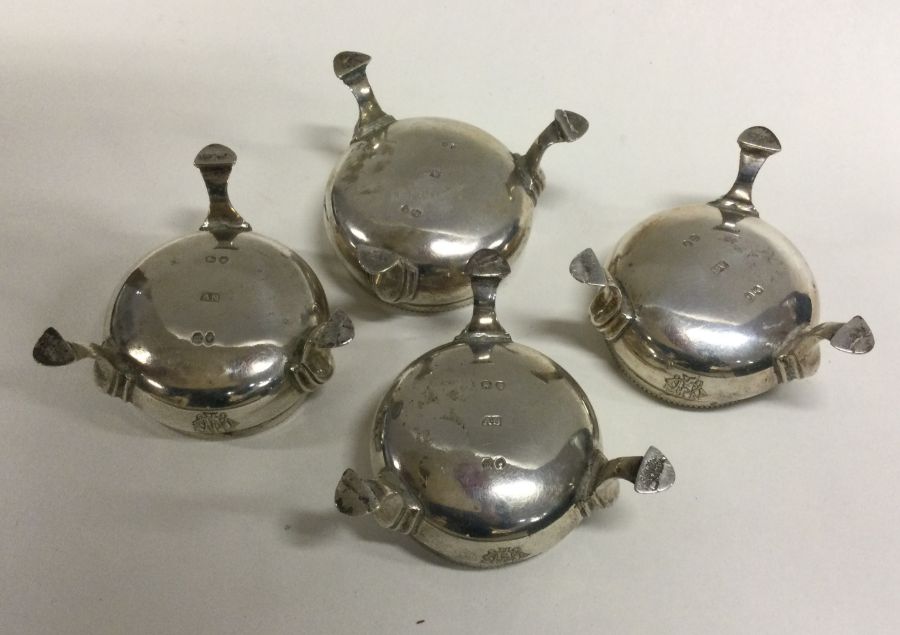A novelty set of four Victorian silver salts. London 1847. By Arthur Sibley. Approx. 120 grams. Est. - Image 2 of 2