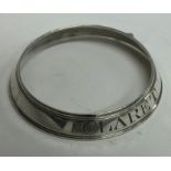 A George III silver wine collar for ‘Claret’. London 1813. By Robert Barker. Approx. 17 grams.