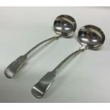 ABERDEEN: A pair of early 19th Century silver toddy ladles. Marked ‘JW’ for William Jamieson.