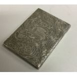 A Victorian silver card case engraved with a river scene. Birmingham 1840. Approx. 85 grams. Est. £