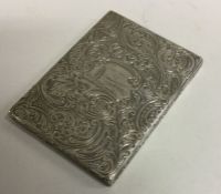A Victorian silver card case engraved with a river scene. Birmingham 1840. Approx. 85 grams. Est. £